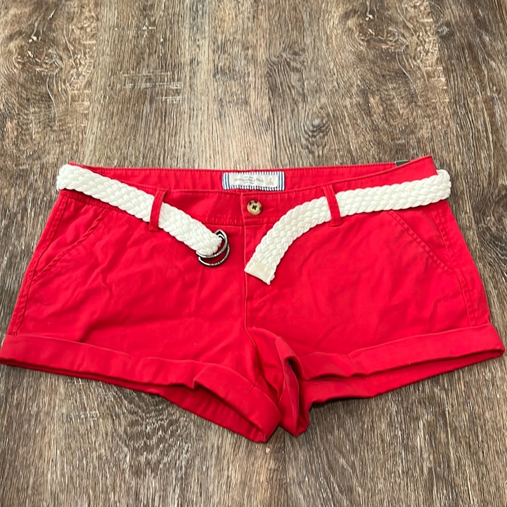 NWT Abercrombie & Fitch red shorts, size 8